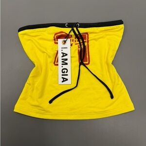 Yellow I Am Gia tube top
Never worn/ Brand new 
Thiq material